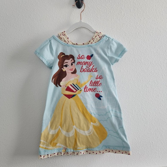 Disney Other - Disney Princess Belle Nightgown Girls size 4 Blue Beauty and the Beast